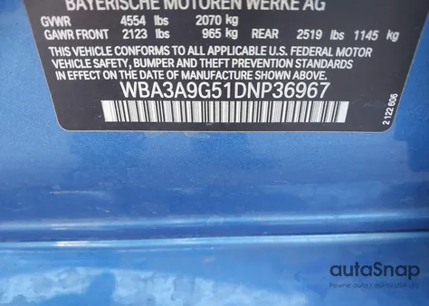 2013 BMW 335I from USA, damaged, VIN WBA3A9G51DNP36967
